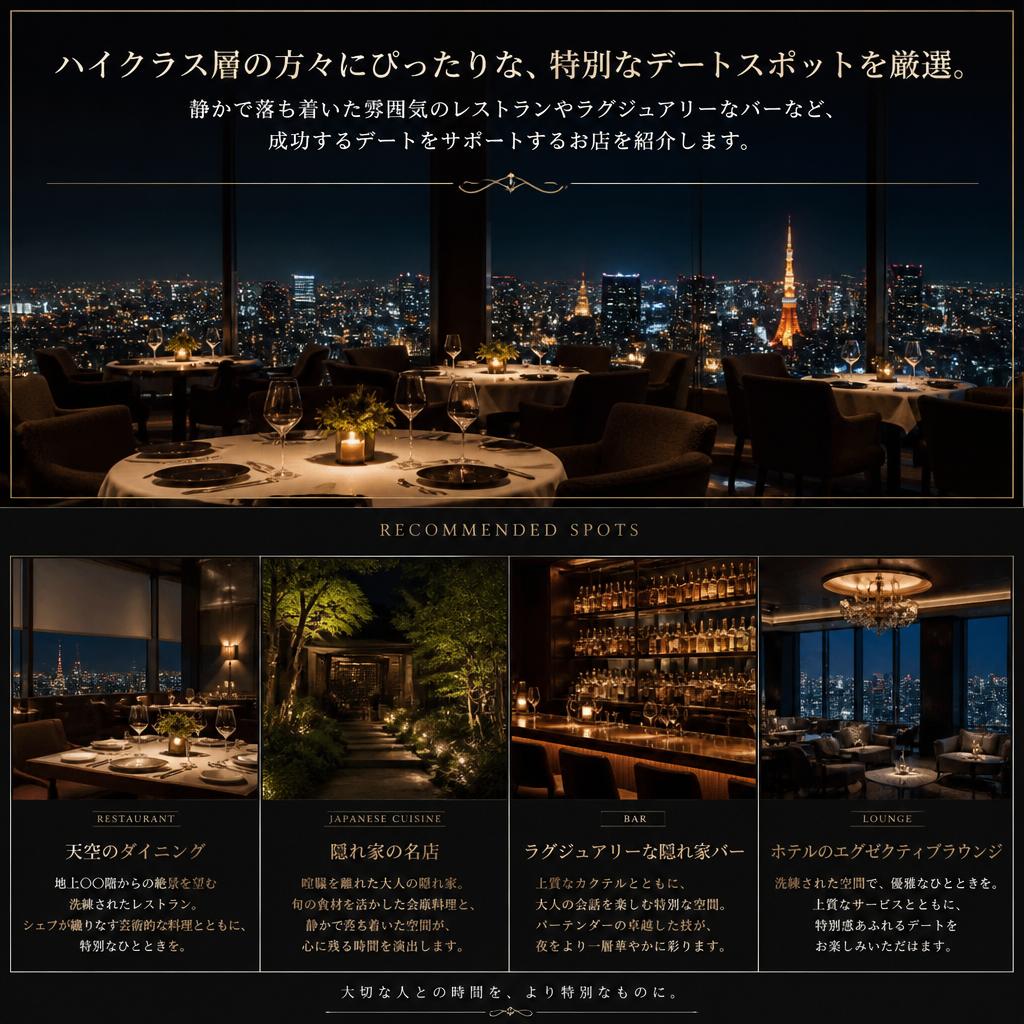2. ハイクラス婚活向けデートスポット