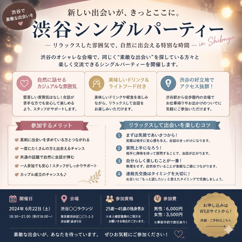 4. シングルパーティーで新たな出会いを！